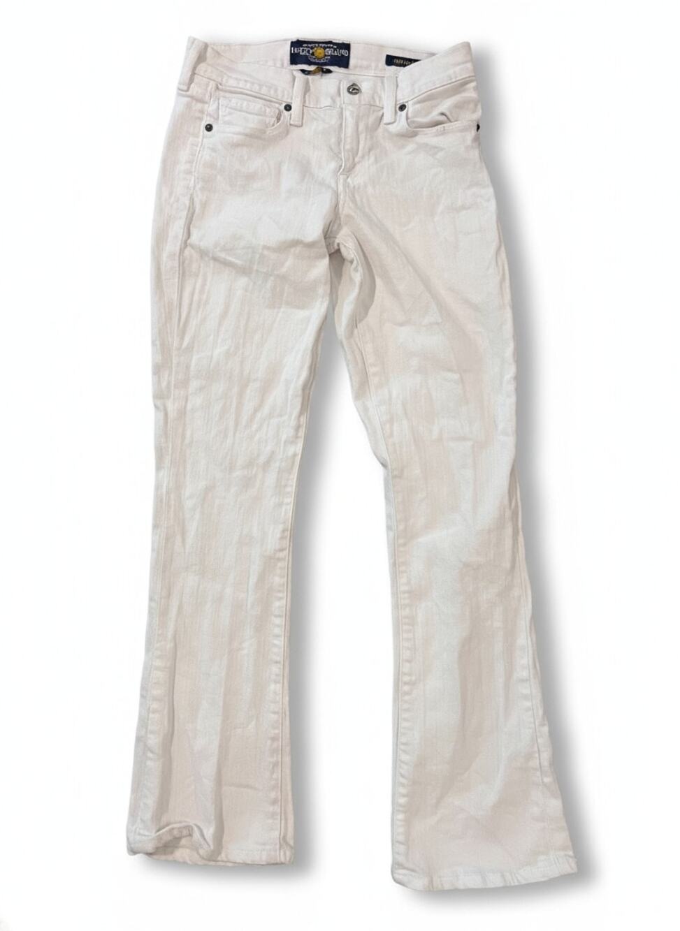 Lucky Brand Sofia Boot Womens 2/26 White Denim Bootcut Y2K Chic Jeans